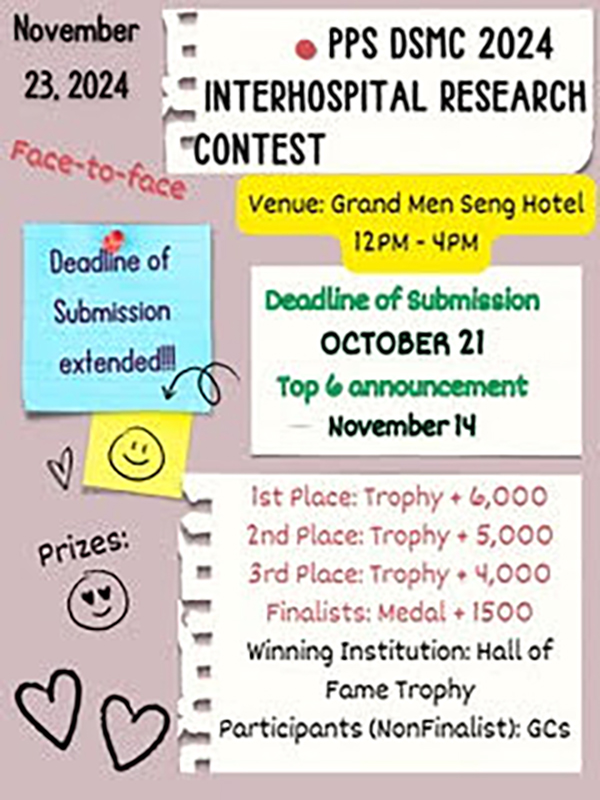 PPS DSMC 2024 Interhospital Research Contest – November 23, 2024